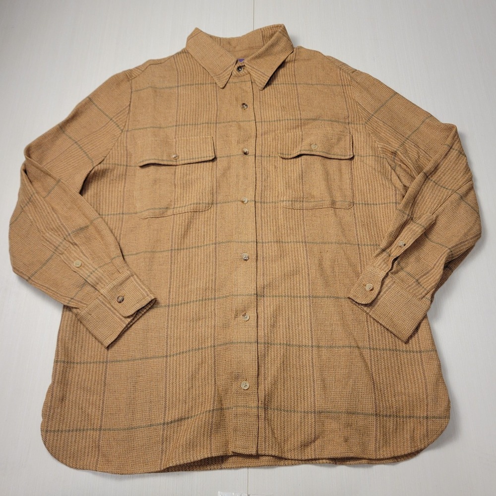 Ralph Lauren Purple Label Leonerd Tweed Shirt Jacket Womens 4 Silk Linen $995
